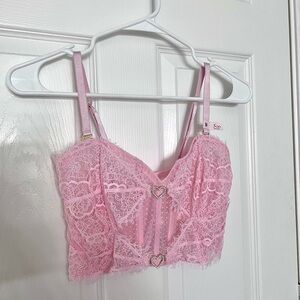 Victoria's Secret Pink Lace Bralette with Heart Details